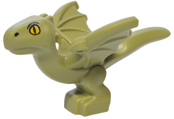 LEGO Minifigur Dragon, Baby, Norwegian Ridgeback oliv