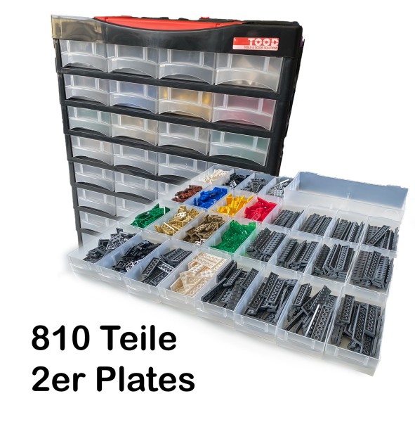Sortimentskasten P29 - gefüllt mit 810 Teilen Plates zweireihig
