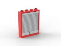 Fenster-Rahmen rot mit Klapptür in Rolltoroptik - Teile Set Fenster-Rahmen rot mit Klapptür in Rolltoroptik - Teile Set