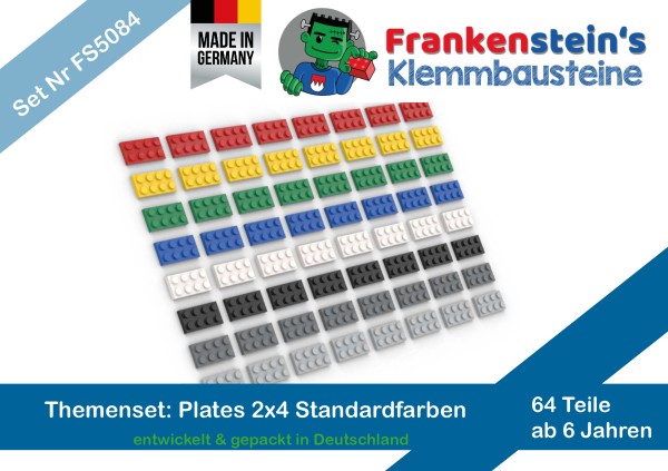 Themenset 2x4 Plates - Standardfarben - 64 Stück