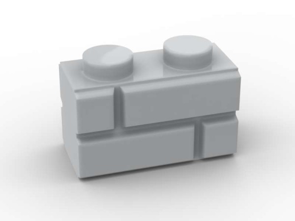 Brick, Modified 1 x 2 with Masonry Profile, Mauerstein, BrickBag mit 50 Stk - ligth bluish grey