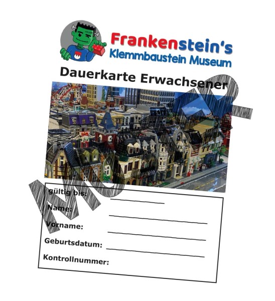 Frankensteins Klemmbaustein Museum Dauerkarte Erwachsener