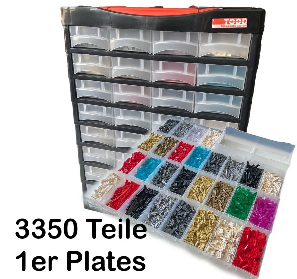 Sortimentskasten P29 - gefüllt mit 3350 Teilen Plates einreihig
