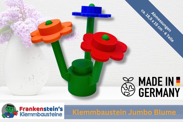 Frankensteins Jumbo Klemmbaustein Blume - 4teilig