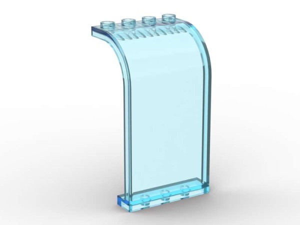 Panel 3 x 4 x 6 Curved Top - translight blue - BrickBag mit 10 Stk