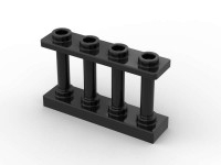 Zaunelement - Fence 1 x 4 x 2 Spindled with 4 Studs black - 15332 Zaunelement - Fence 1 x 4 x 2 Spindled with 4 Studs black - 15332