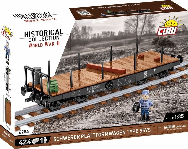 COBI Historical Collection 6284 - Schwerer Plattformwagen Typ SSYS