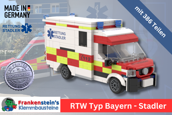 Frankensteins Bayern RTW - Design Rettung Stadler - Set mit 386 Teilen
