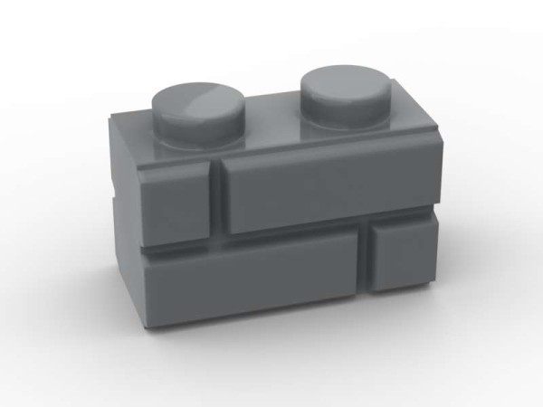 Brick, Modified 1 x 2 with Masonry Profile, Mauerstein, BrickBag mit 50 Stk - dark bluish grey