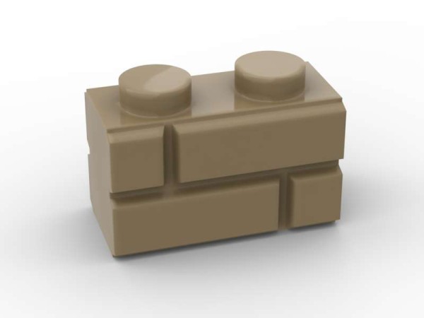 Brick, Modified 1 x 2 with Masonry Profile, Mauerstein, BrickBag mit 50 Stk - dark tan