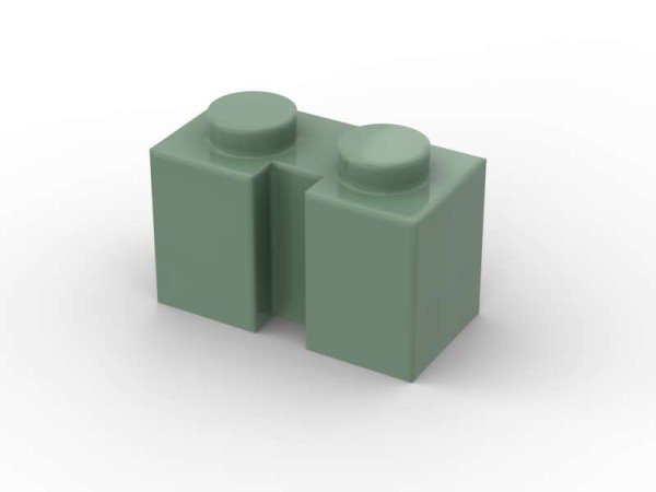 Brick 1X2 with Groove - 50 Stk BrickBag - sand green