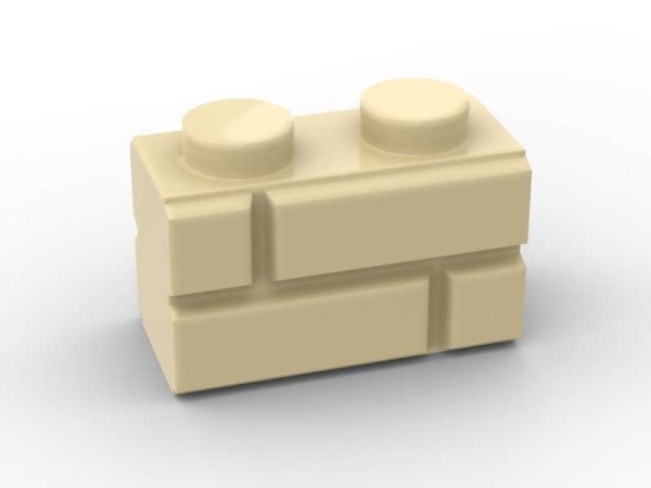 Brick, Modified 1 x 2 with Masonry Profile, Mauerstein, BrickBag mit 50 Stk - tan