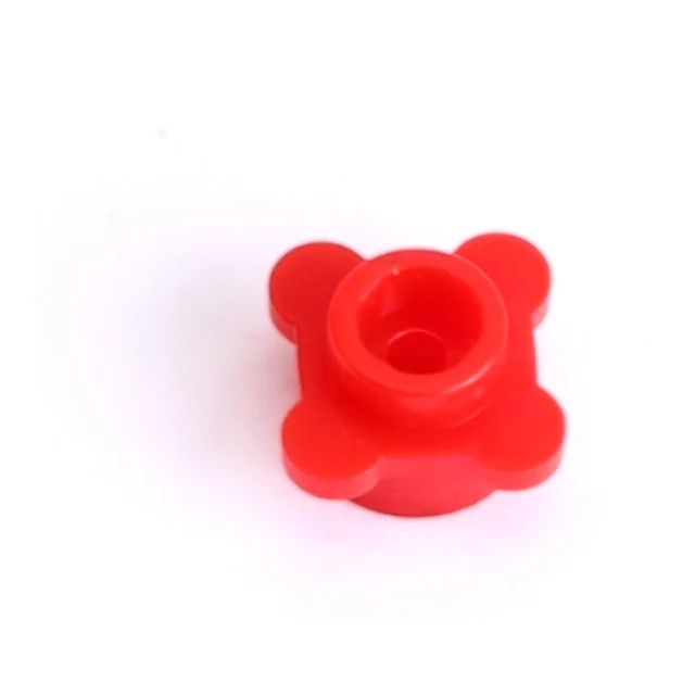 200 Stück Plant Plate, Round 1 x 1 with Flower Edge 4 Knobs rot