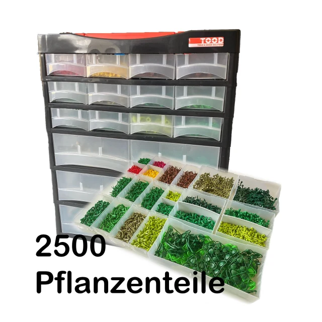 Sortimentskasten P17 - gefüllt mit 2500 Pflanzenteilen