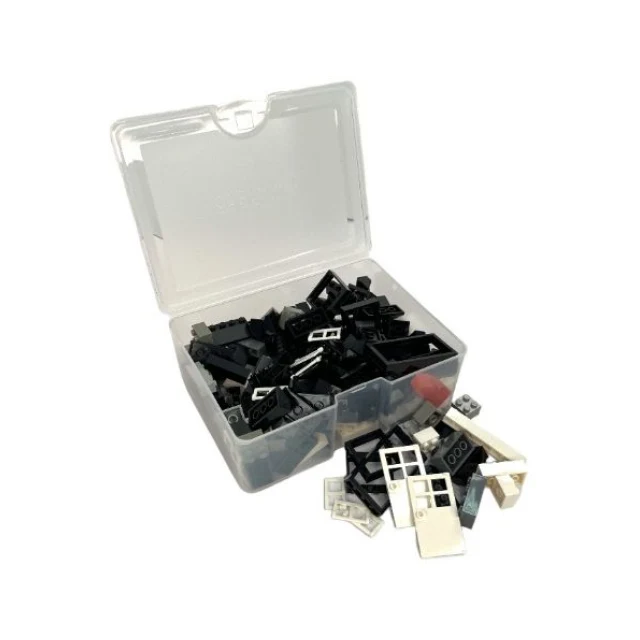 Baustein Box mit Hausmischung in Schwarz-Weisser Farbkombination -250 Stk