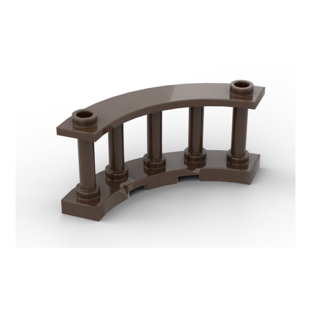 Zaunelement Fence 4 x 4 x 2 Quarter Round Spindled with 2 Studs - dark brown - 30056