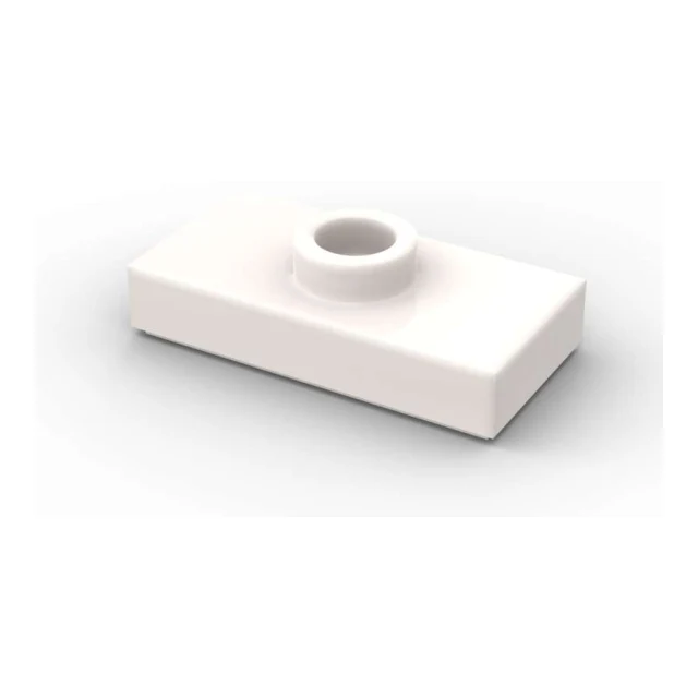 Jumper Plate 1x2 with Knob - BrickBag 100 Stk - white