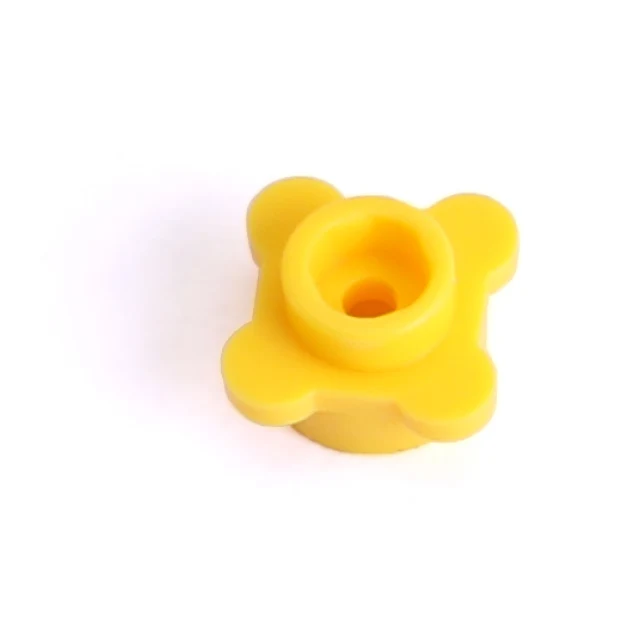 200 Stück Plant Plate, Round 1 x 1 with Flower Edge 4 Knobs gelb