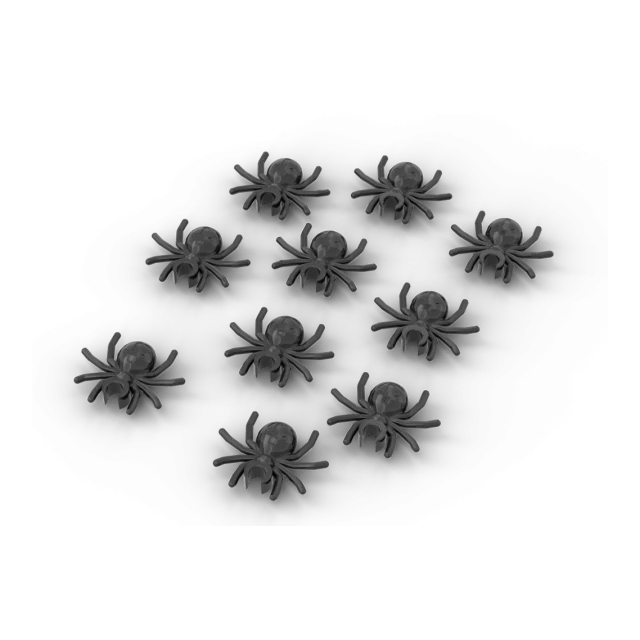 10er Pack Klemmbaustein Spinnen - black