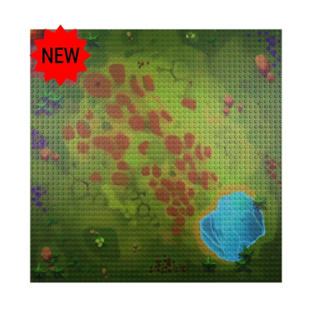 OPEN BRICKS® Bauplatte 50x50 Noppen (40x40cm) dinosaur landscape [Single Pack]